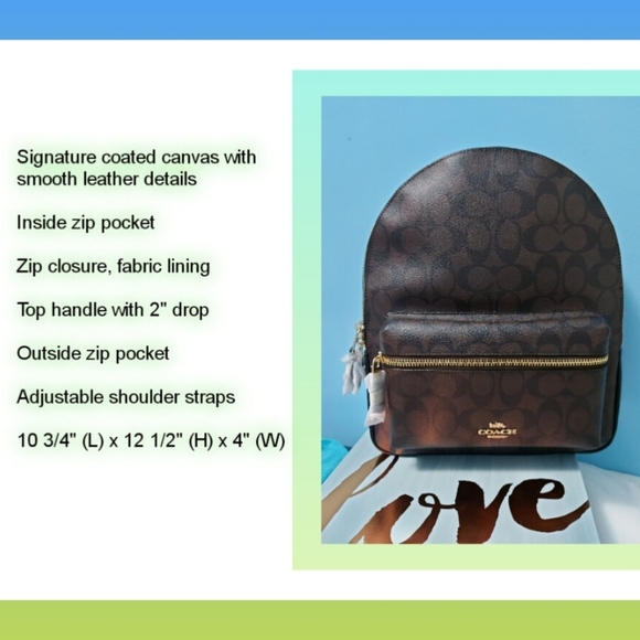 Coach Signature Charlie Backpack - Picture 8 of 8